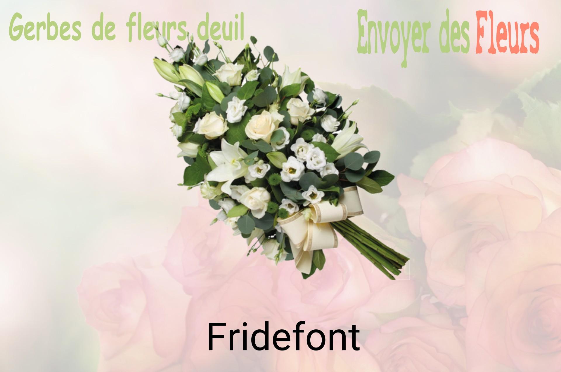 Gerbe de fleurs de deuil livrée à Fridefont